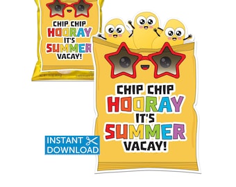 Potato Chips Tag, Chip Chip Hooray, Sommer Leckerei, Letzter Schultag, Schulende, Digital