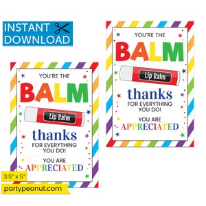 Du bist der Balsam, Lippenbalsam-Halter, Lippenbalsam-Karte, Lippenbalsam-Geschenkanhänger, Lehrer, Freund, Babysitter-Anerkennung, Danke-Tag