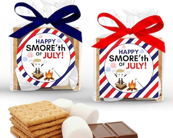 Smore Lecker Geschenkanhänger - 4. Juli Druckbare Vaterländische Geschenkanhänger Smores Lagerfeuer Gefälligkeiten Digital