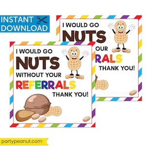 Nuts Gift Tag, Realtor Gift, Client Appreciation, Nuts Without Your Referrals, Peanut Gift Tag, Nut Gift, Thank You Gift Tag