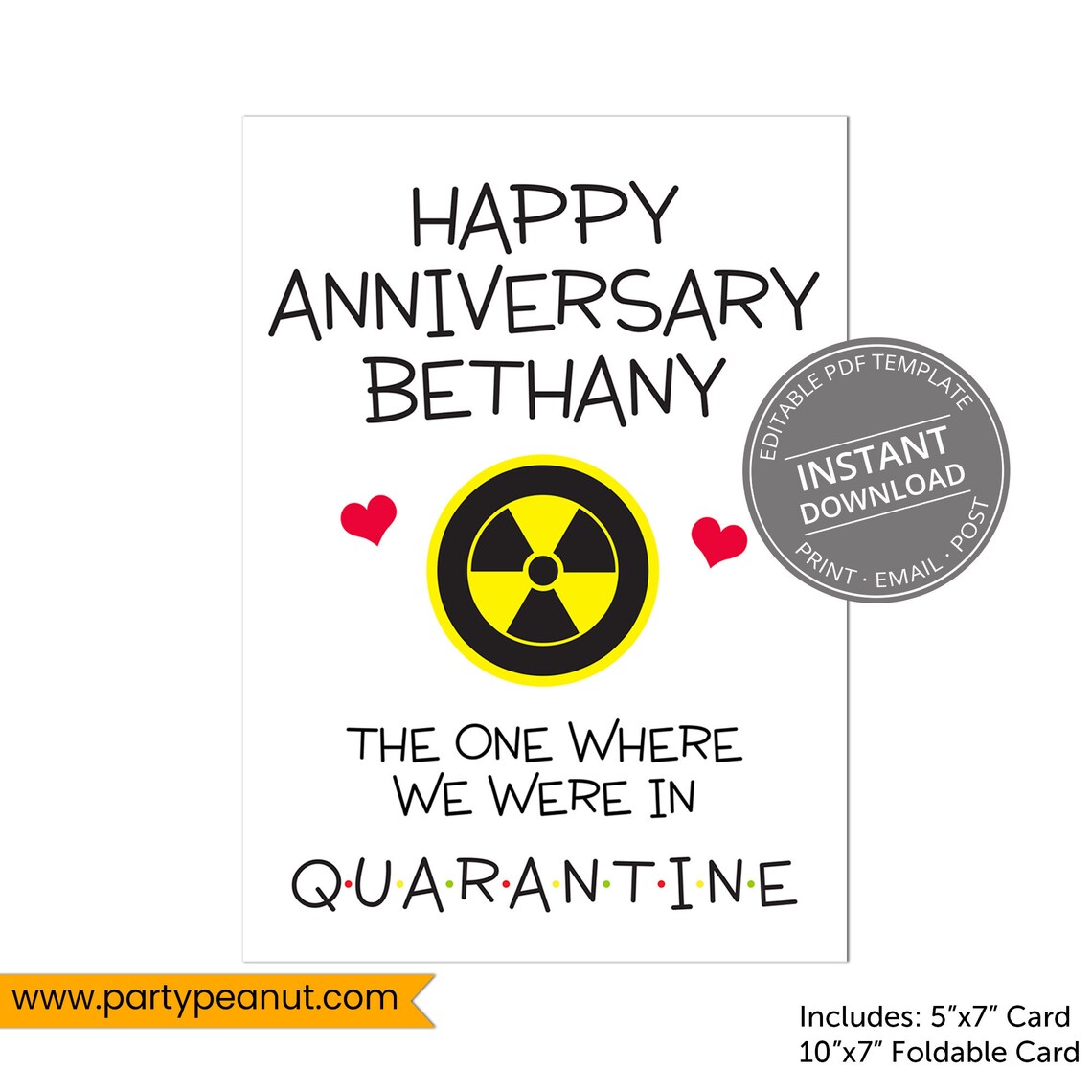 Printable Anniversary Cards Quarantine Free