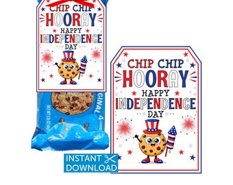 Chip Hooray, 4.Juli Keksanhänger, Unabhängigkeitstag, Geschenkanhänger versehen - Digital