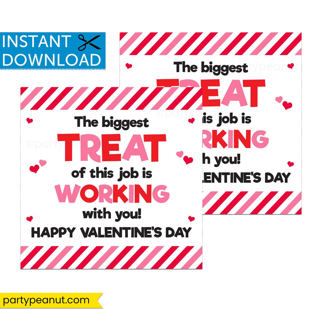 Coworker Valentine, Coworker Gift, Valentines Day Tags, Coworker Treat ...
