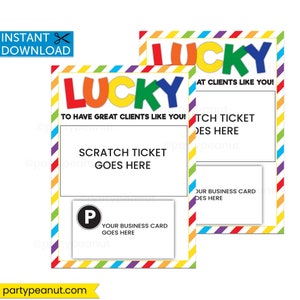 Lucky To Have Clients Like You, Realtor Pop By, Client Thank You, Client Appreciation, Lottery Ticket Gift Card Holder, Lottery Gift