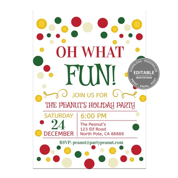 Christmas Invitation, Christmas Party Invite, Christmas Party Printable, Holiday Party Invite, Xmas Invitation Download, Editable