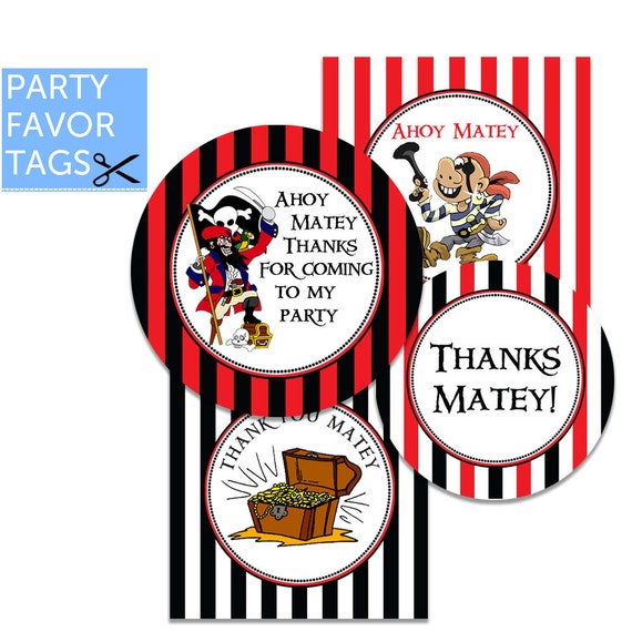 Pirate Favor Tags - Pirate Party Favor Tags, Pirate Tags Il_570xn