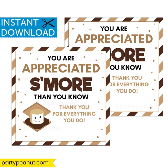 Appreciated Smore Tags Teacher Appreciation Smores Gift Tags Teacher 