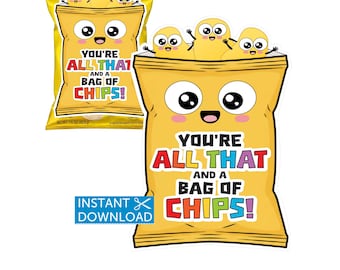 Kartoffelchips Tags, Lehrer Geschenk, Mitarbeiter Geschenke, Klassenzimmer Gastgeschenke, Mitarbeiter Wertschätzung, digitaler Download
