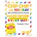 Potato Chips Sign, Chip Chip Hooray, Teacher Gift, Staff Appreciation ...