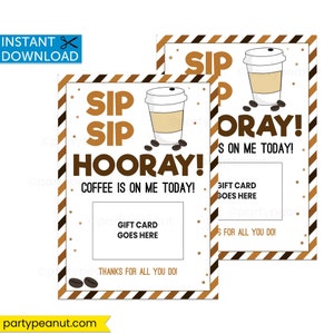 Coffee Gift Card Holder, Teacher Appreciation, Latte Gift Card Holder, Coffee Thank You, Coffee Appreciation, Coworker Gift, Printable