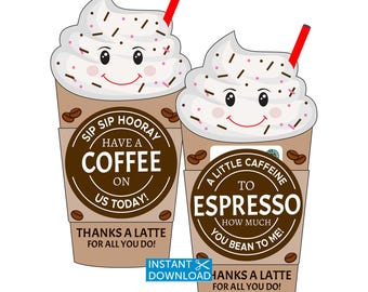 Geschenke für die Wertschätzung des Lehrers - Danke für eine Latte, Kaffeeliebhaber, Kaffee-Geschenkkartenhalter, Sip Sip Hooray