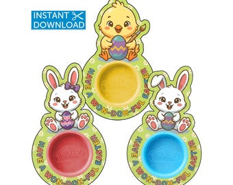 Ostern Playdoh Karte Spieltee Ostergeschenk Kinder Klassenzimmer Gefälligkeiten Korb Stuffers Printable