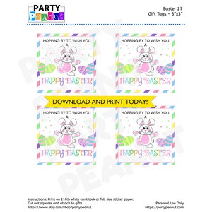 Easter Bunny Gift Tags, Easter Favor Tags, Easter Treat Tag, Easter Teacher Gift, Easter Gifts Kids, Easter Basket, Easter Tags, Printable image 10