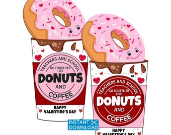 Kaffee Geschenk Kartenhalter Donuts Geschenk Kartenhalter Lehrer Valentinstag Lehrer Wertschätzung Printable