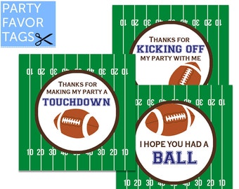 Football Tags Printable Football Bag Tags Treat Tags Favor Tag Instant Download