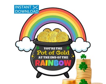Pot of Gold Leckerli Halter, St Patrick's Day Tags, Kids Class Gefälligkeiten, Schule Leckereien, printable