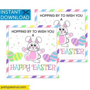 Easter Bunny Gift Tags, Easter Favor Tags, Easter Treat Tag, Easter Teacher Gift, Easter Gifts Kids, Easter Basket, Easter Tags, Printable image 1