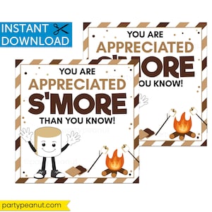 Smore Wertschätzung Geschenkanhänger, Lehrer Tags, Lehrer Dankeschön Anhänger, Lehrer Wertschätzung, Smores Geschenkanhänger, Smore Dankeschön Tag Printable