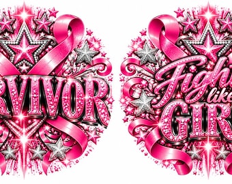 Mismatched Breast Cancer Awareness Earrings, Survivor & Fight Like a Girl, Pink Ribbon Gift