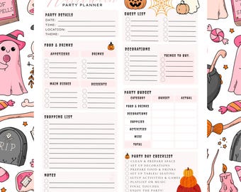 ハロウィンパーティープランナーの印刷用テンプレート