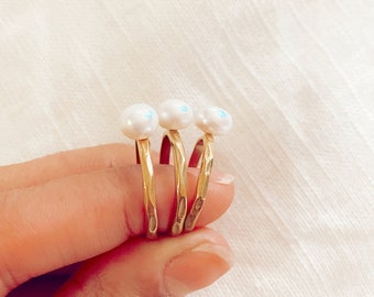 14K Gold Plated Freshwater Pearl Ring