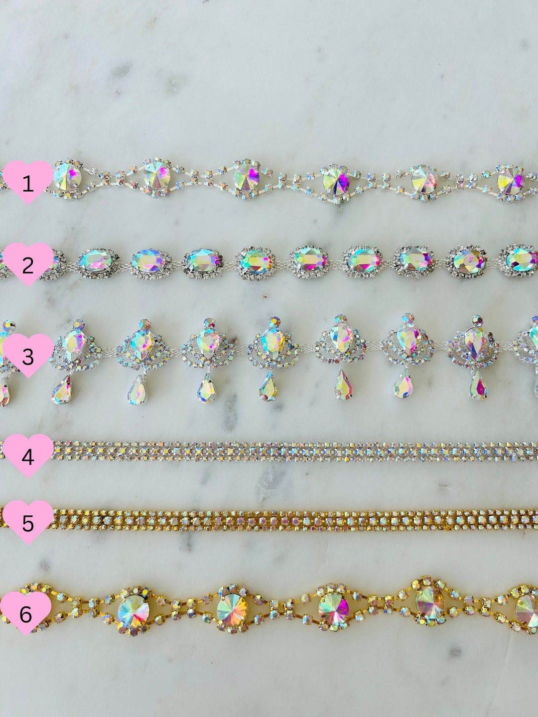 Ab Rhinestone Trim AB Crystal Rhinestone Bridal Trim - Etsy