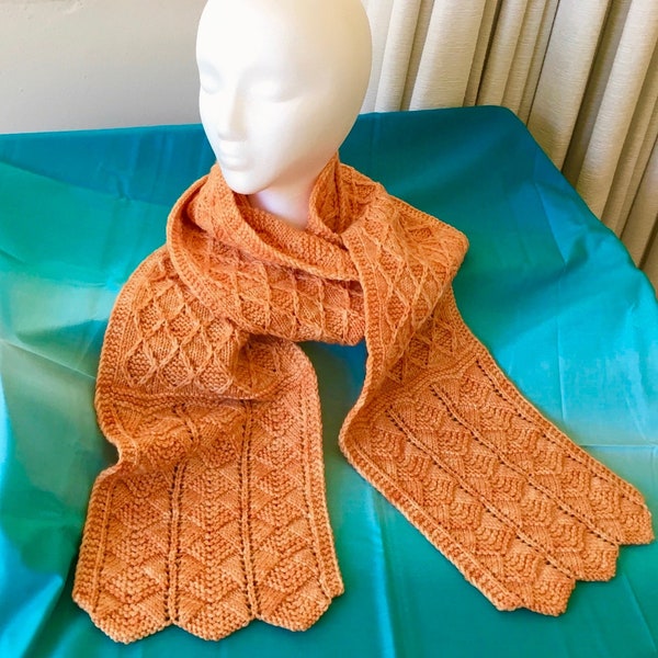 Scarf Knit Pattern Vintage Trellis & Fan Lace and Lattice PDF