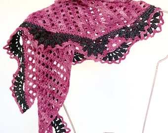 Scarf Shawl Rosetta Shawlette Crochet Pattern PDF