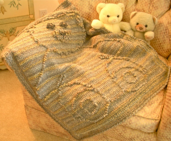 Marble Bear Binky Easy Tunisian Crochet Cottage Throw Pillow Tunisian Crochet