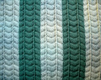 Crochet Pattern River's Edge Ripple Blanket for Baby or Lap PDF