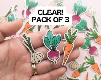 Eat Your Veggies Sticker Pack, Waterbottle Sticker, Hydro flask sticker, food lover, carrot, radish, garlic, chef, veggie sticker, vegetable