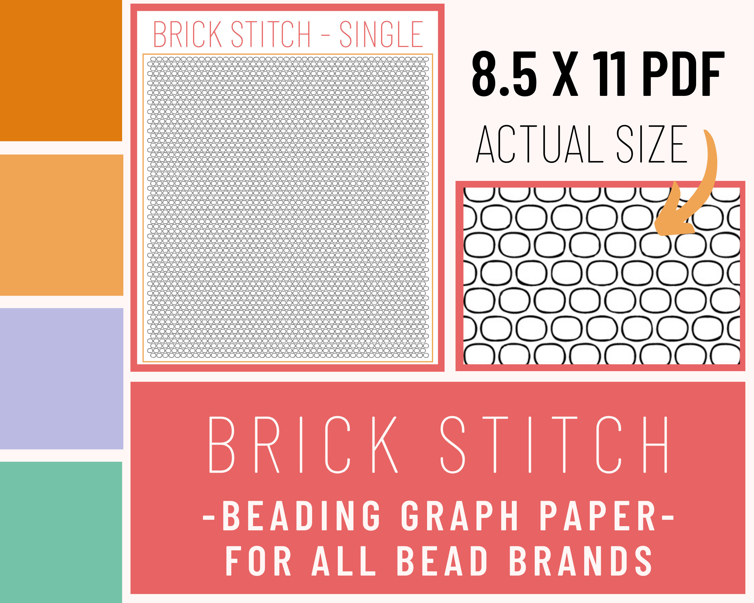 Brick Stitch Beading Graph Paper Beading Pattern Beading Etsy