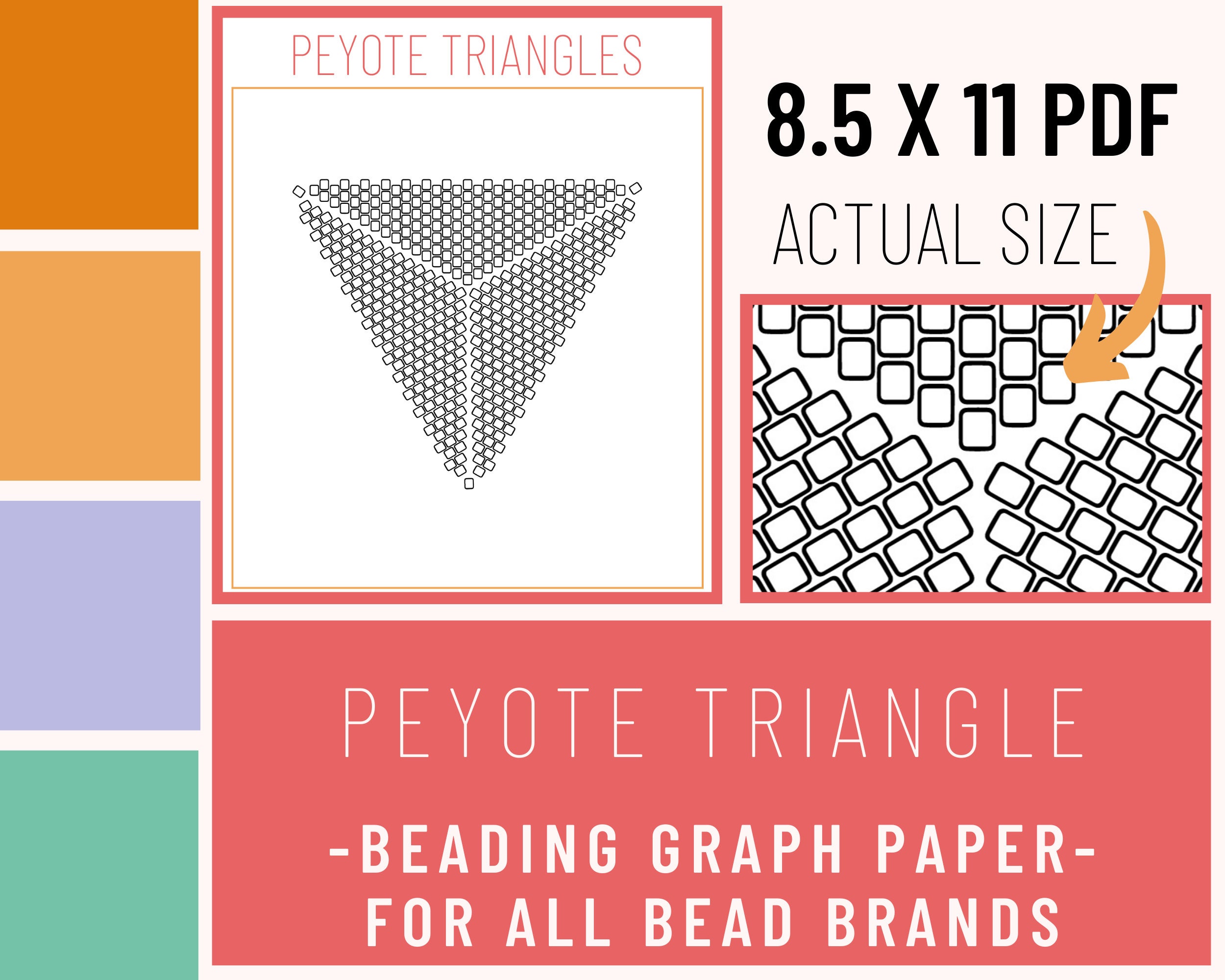 peyote triangle beading graph paper beading pattern beading etsy norway