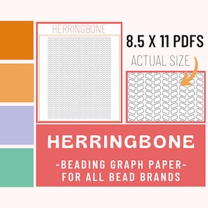 Herringbone Stitch Beading Graph Paper, Beading Pattern, Tutorial, Graph Chart Design, Pattern Sheet, Printable Pattern, for Procreate