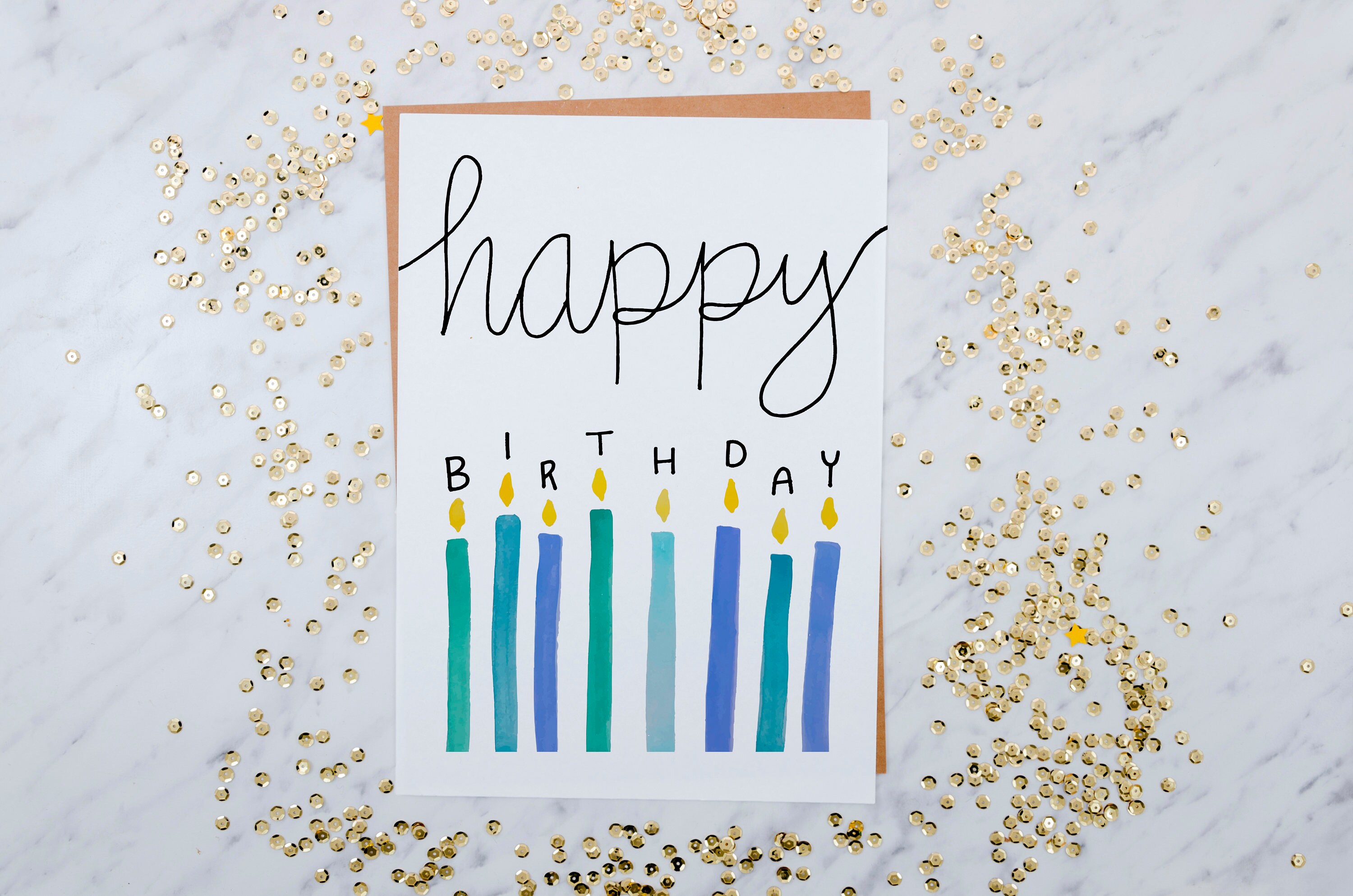 Print At Home Watercolor Birthday Greeting Card Happy Etsy Singapore