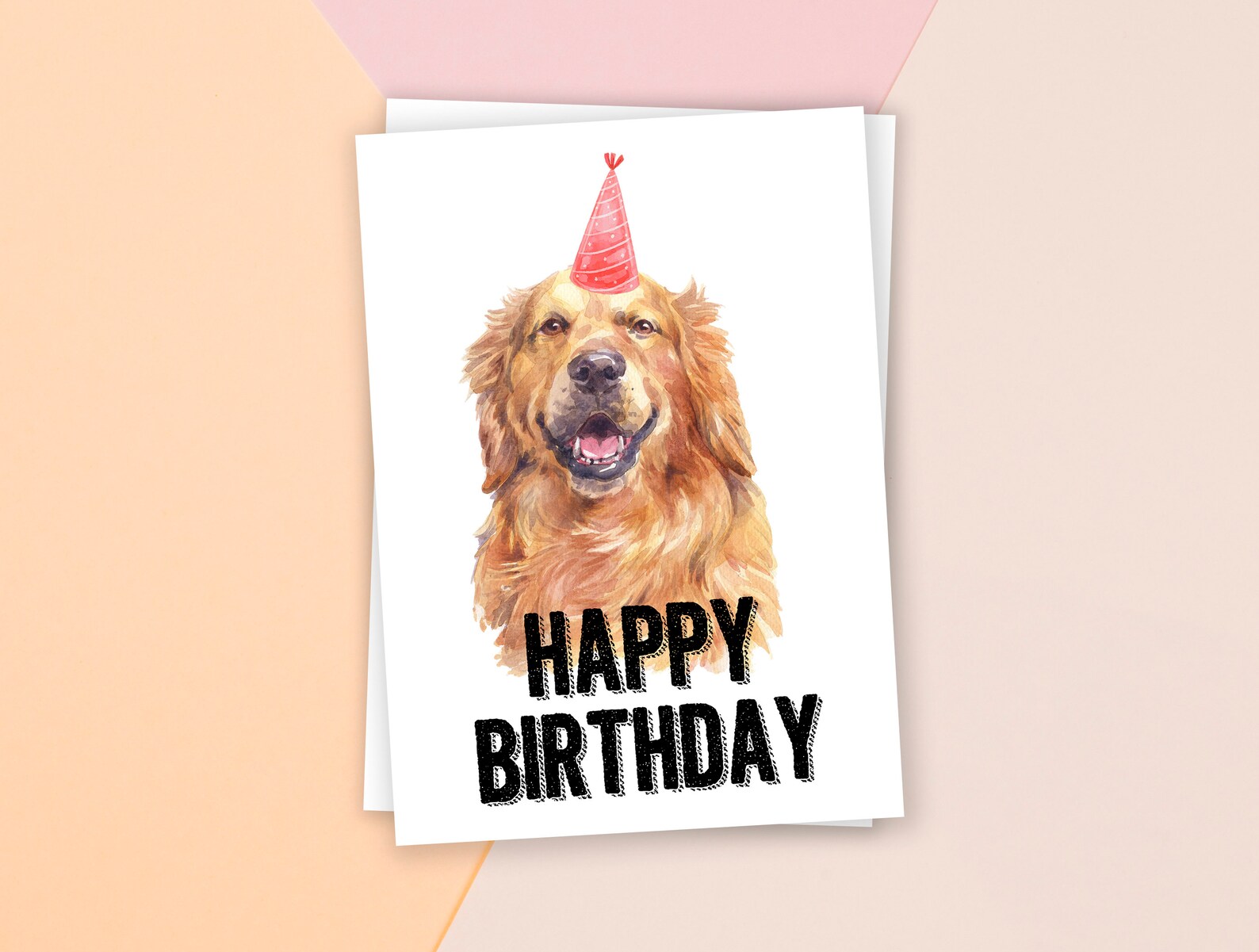 PRINTABLE Golden Retriever, Birthday Card, Happy Birthday Card, Dog ...