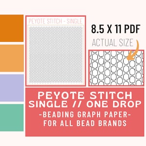 Peyote Stitch Perlen-Perlenpapier, Muster-Perlen-Anleitung, Karopapier, Design, Musterbogen, druckbares Muster, Grafik für Procreate