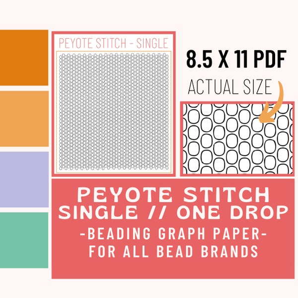 Peyote Stitch Beading Graph Paper, Pattern Beading Tutorial, Graphing Paper, Design , Pattern Sheet, Printable Pattern, Graph for Procreate