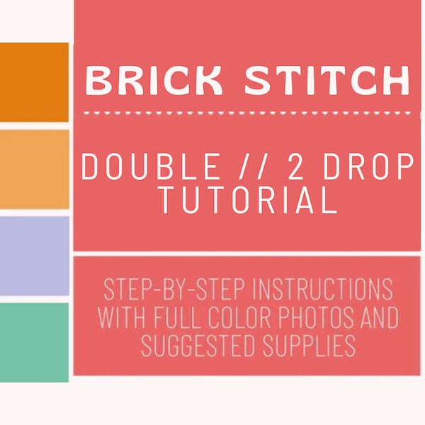 Brick Stitch // Double // 2 Drop , Beading for Beginners, Beading 101, intro to beading, beading tutorial, bead tutorial, beaded earring
