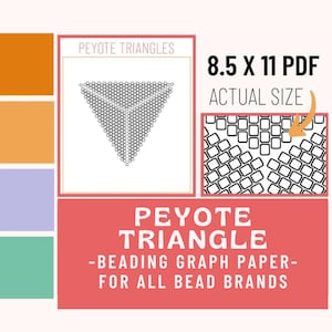Carta millimetrata per perline a triangolo Peyote, schema per perline, tutorial, carta millimetrata, foglio di progettazione, foglio di modello, modello stampabile per Procreate