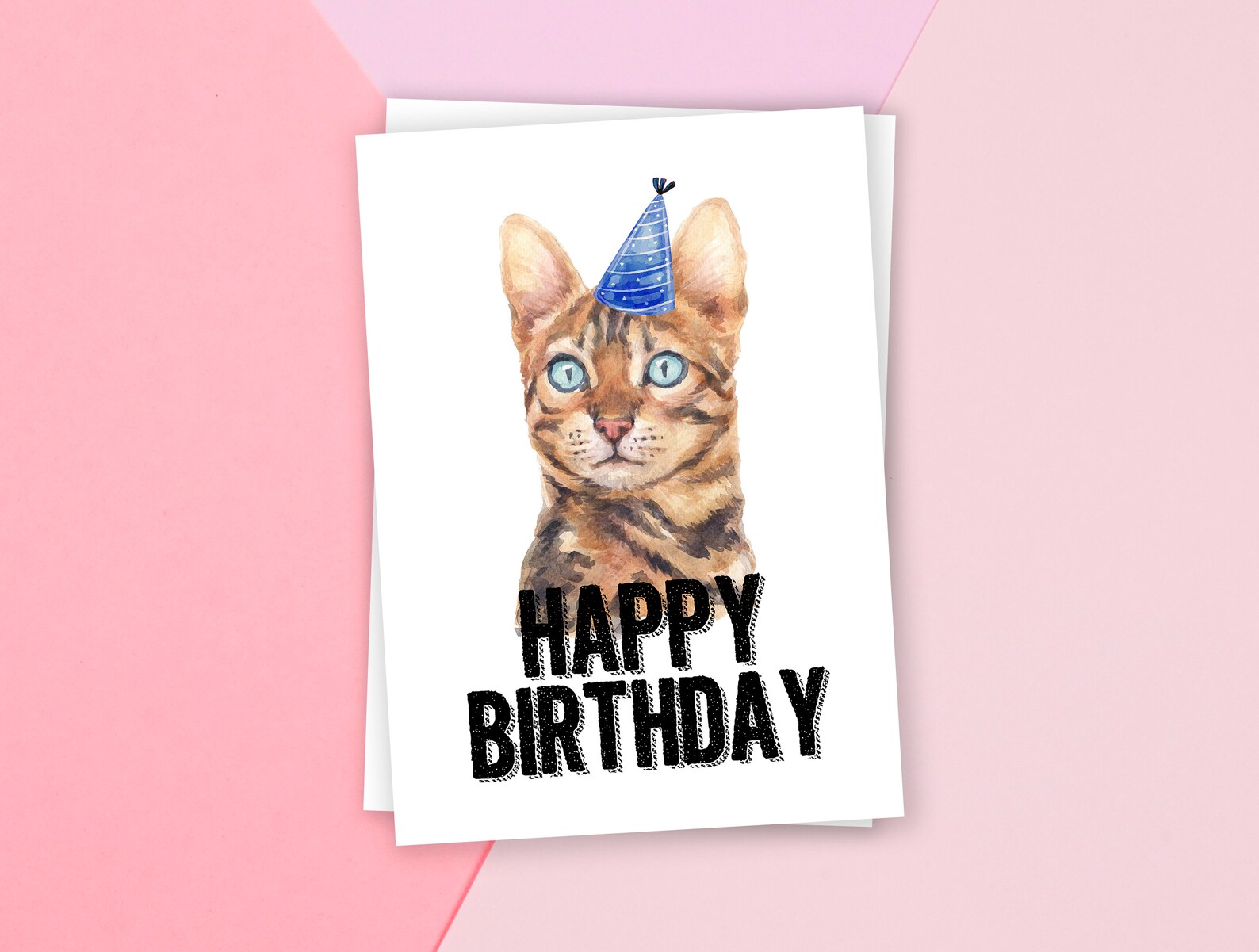Bengal Cat Birthday Card Happy Birthday Card Animal | Etsy