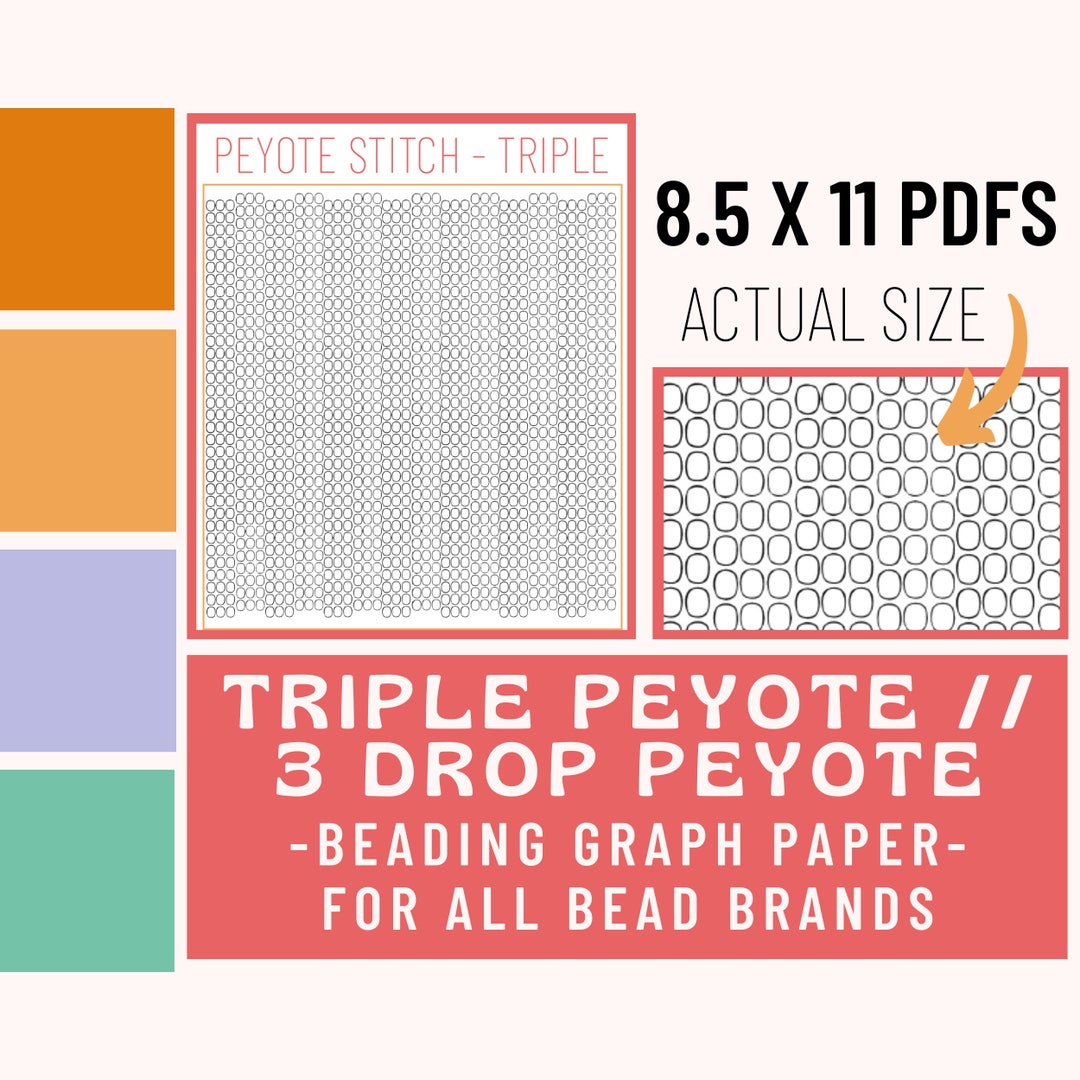 3 Drop // Triple Peyote Stitch Beading Graph Paper, Beading Pattern