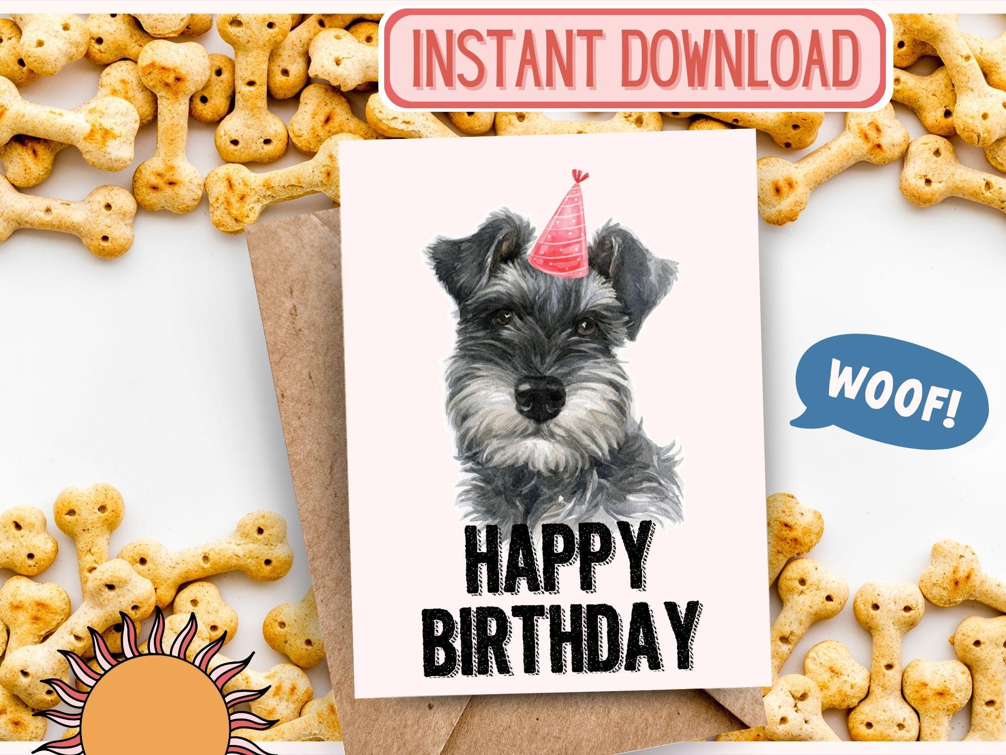 Geburtstagskarte Mit Schnauzer-Motiv – 145x145 Mm, 350 G/m², Umweltfreundlich Aus UK