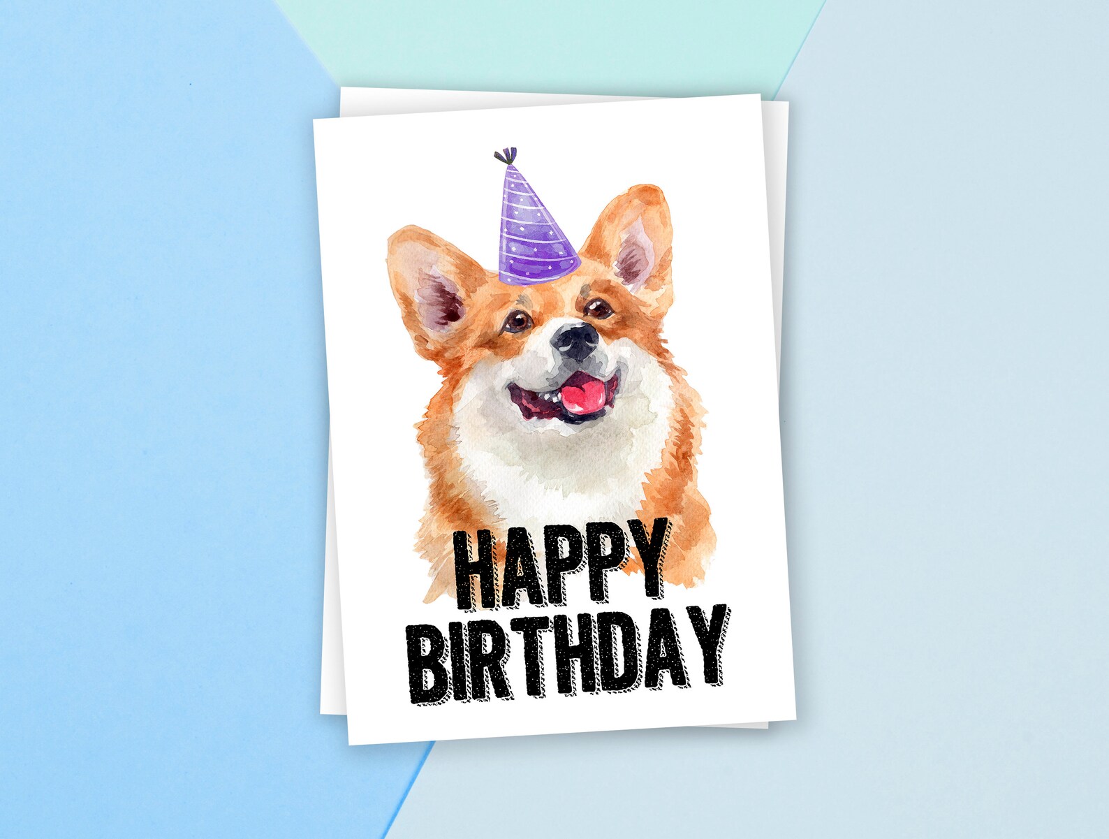 PRINTABLE Birthday Card Happy Birthday Card Dog Etsy.de