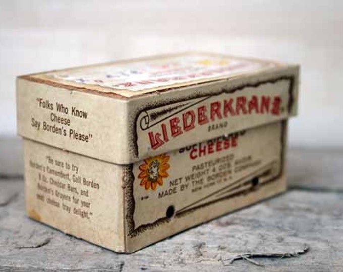Bordens Liederkranz Cheese Box, Wood and Cardboard Cheese Box, Etsy