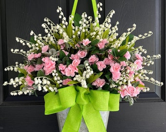 Spring wreaths, Summer wreath, Summer wreaths for front door, Lily of the Valley Mother's Day wreath