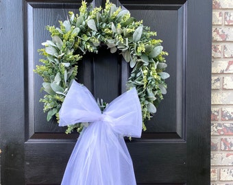 Bow for Bridal wreath Wedding wreaths, Summer wreaths for front door-front door wreaths decor handmade wreaths