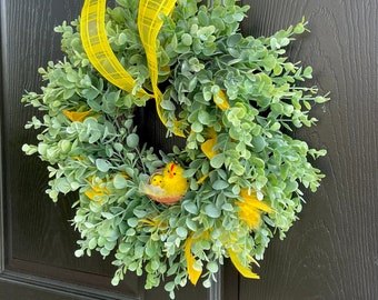 Easter door wreath for front door Farmhouse eucalyptus wreath bridal wreath