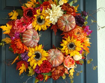 FALL WREATHS FRONT DOOR WREATHS Thanksgiving by aniamelisa