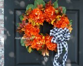 Fall wreath, Fall wreaths for front door, front door wreaths, orange brown berry wreaths, Thanksgiving wreaths, outdoor closing wreaths,